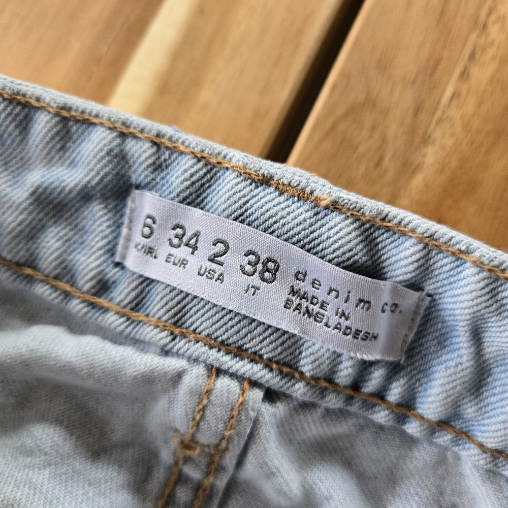 Denim & Co. Women's Ripped Wide Leg Light Blue Jeans Distressed Pockets Size 2 - Picture 8 of 14